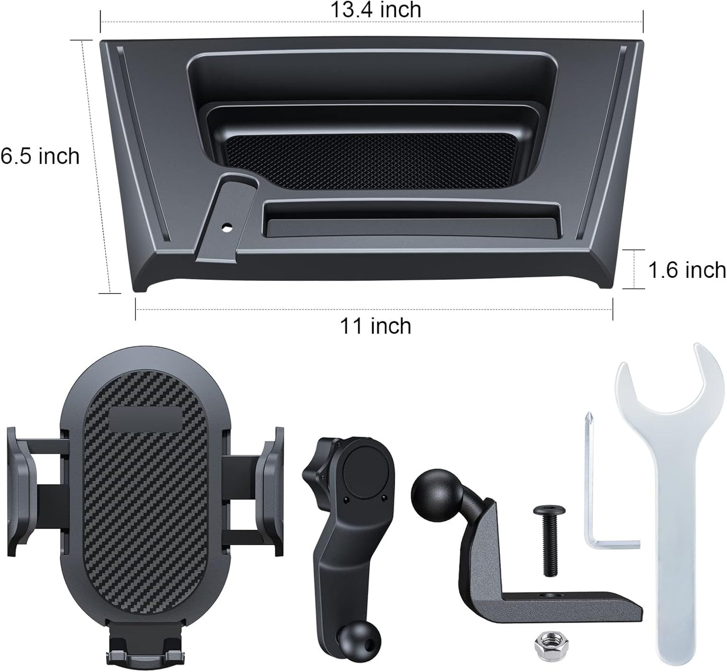 DIAMOOKY Upgraded Phone Mount for Jeep Wrangler JK JKU 2018 2017 2016 2015 2014 2013 2012 2011, Dash Multi-Mount Phone Holder Kit w/Storage Tray Interior Accessories - image 7