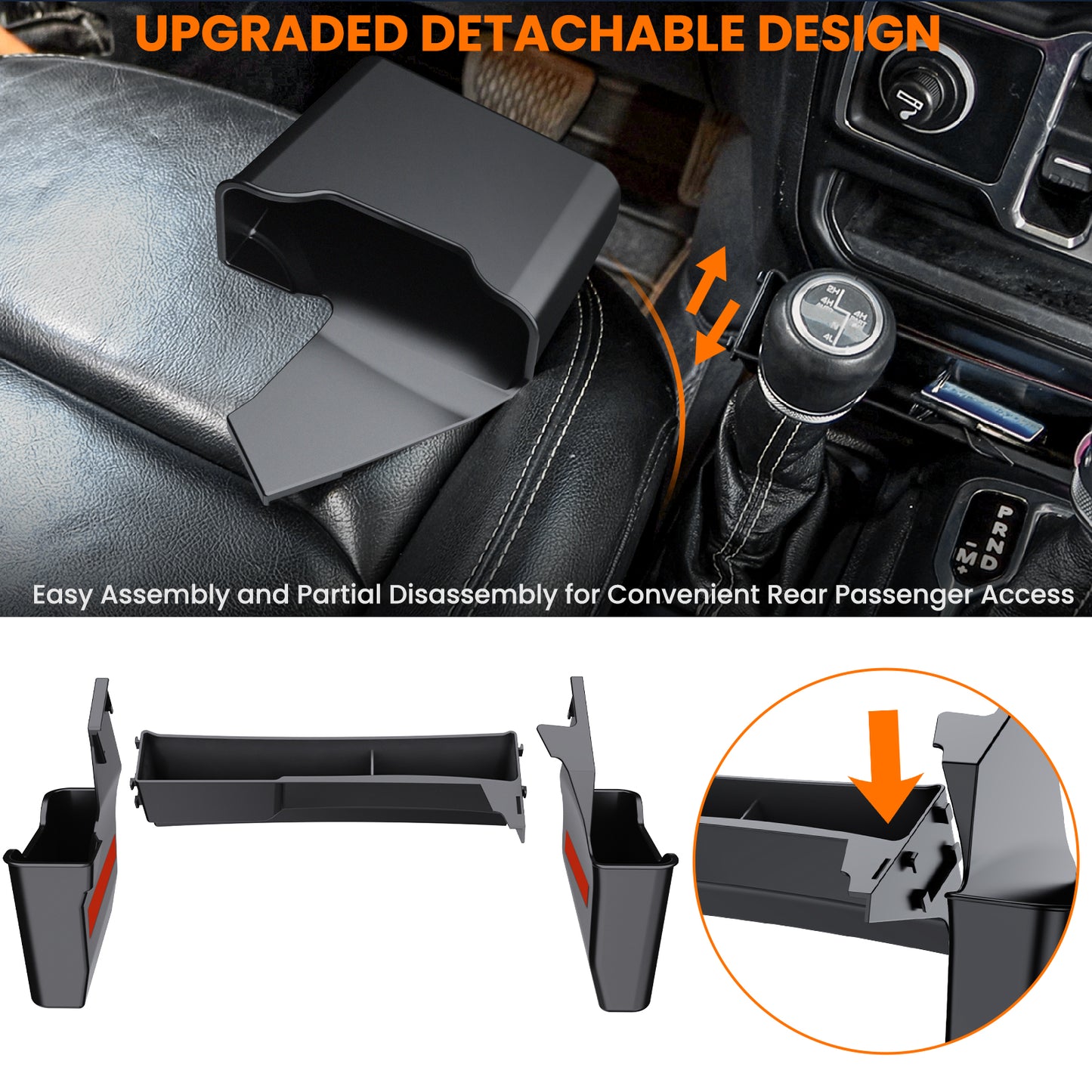 DIAMOOKY 4PCS Upgraded Center Console Organizer