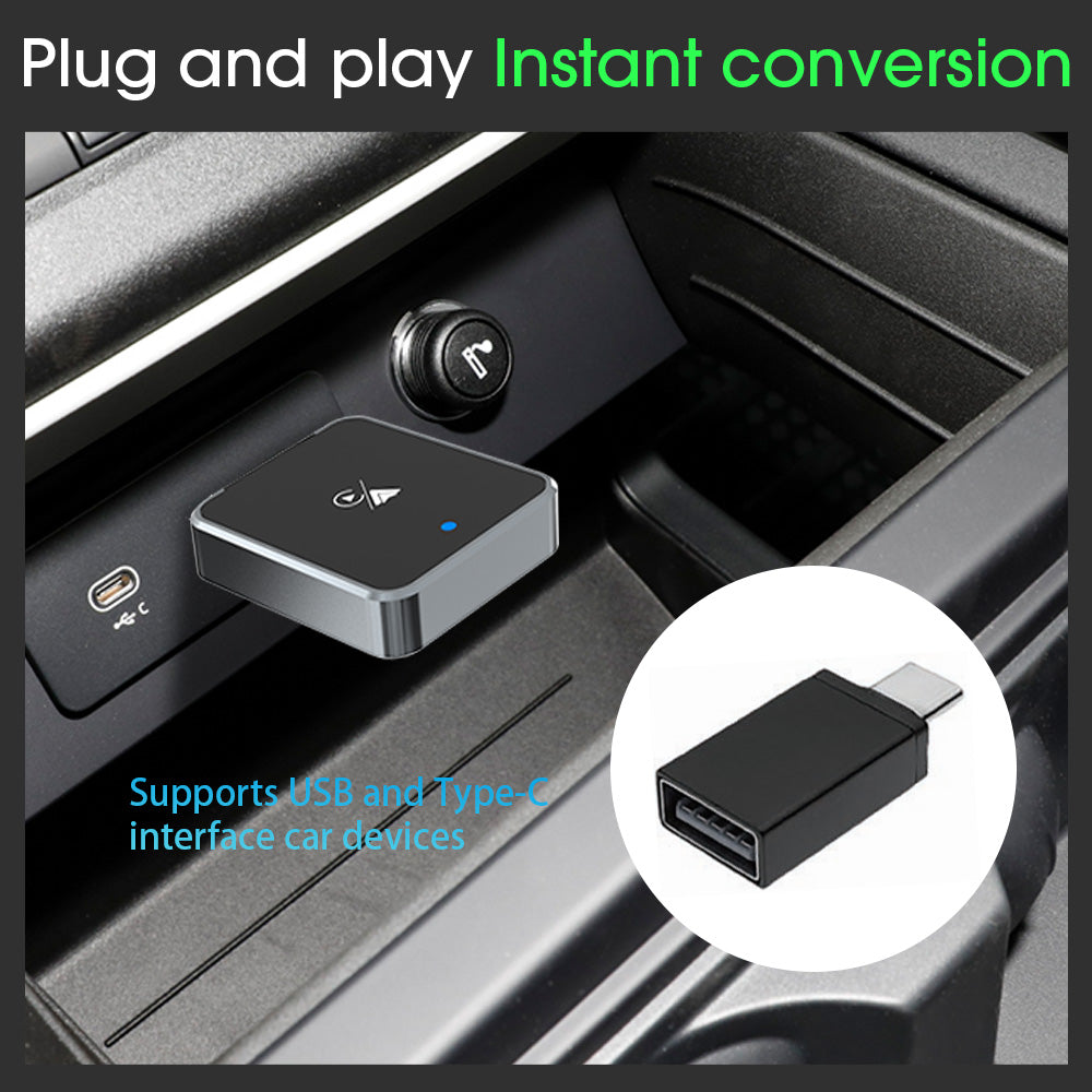 DIAMOOKY Wireless Carplay Adapter, Apple CarPlay and Android Auto Adapter 2 in 1 Convert Wired to Wireless, Plug and Play for iPhone 6+, iOS 10+ & Android 11+, Black