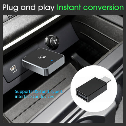 DIAMOOKY Wireless Carplay Adapter, Apple CarPlay and Android Auto Adapter 2 in 1 Convert Wired to Wireless, Plug and Play for iPhone 6+, iOS 10+ & Android 11+, Black