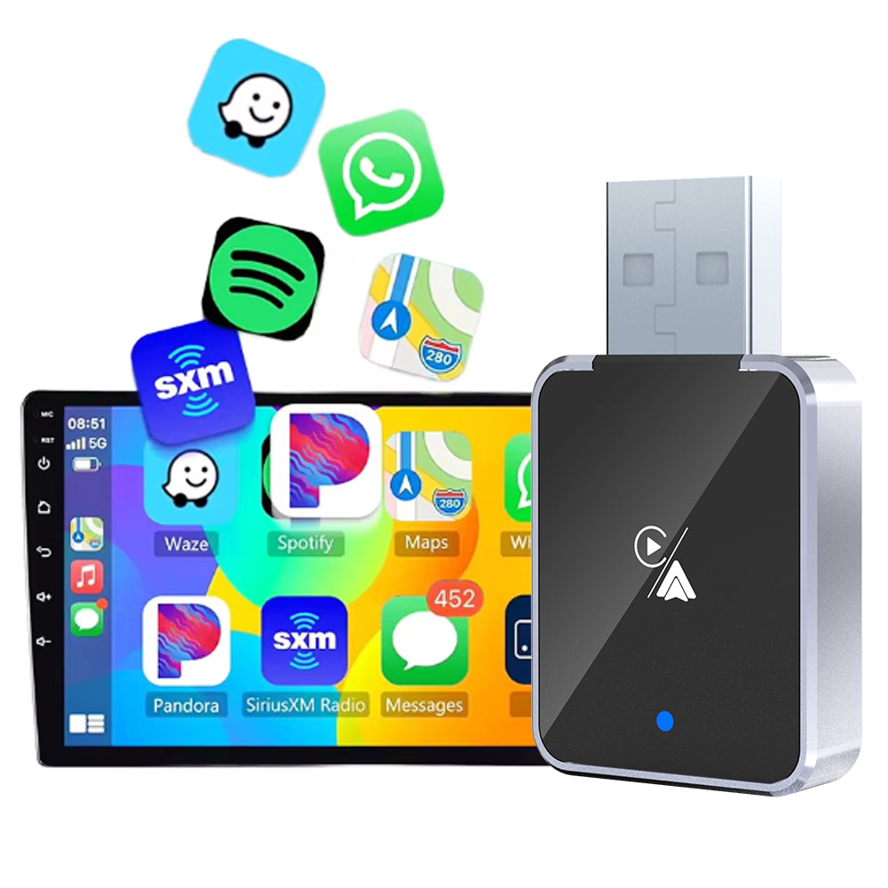 DIAMOOKY Wireless Carplay Adapter, Apple CarPlay and Android Auto Adapter 2 in 1 Convert Wired to Wireless, Plug and Play for iPhone 6+, iOS 10+ & Android 11+, Black