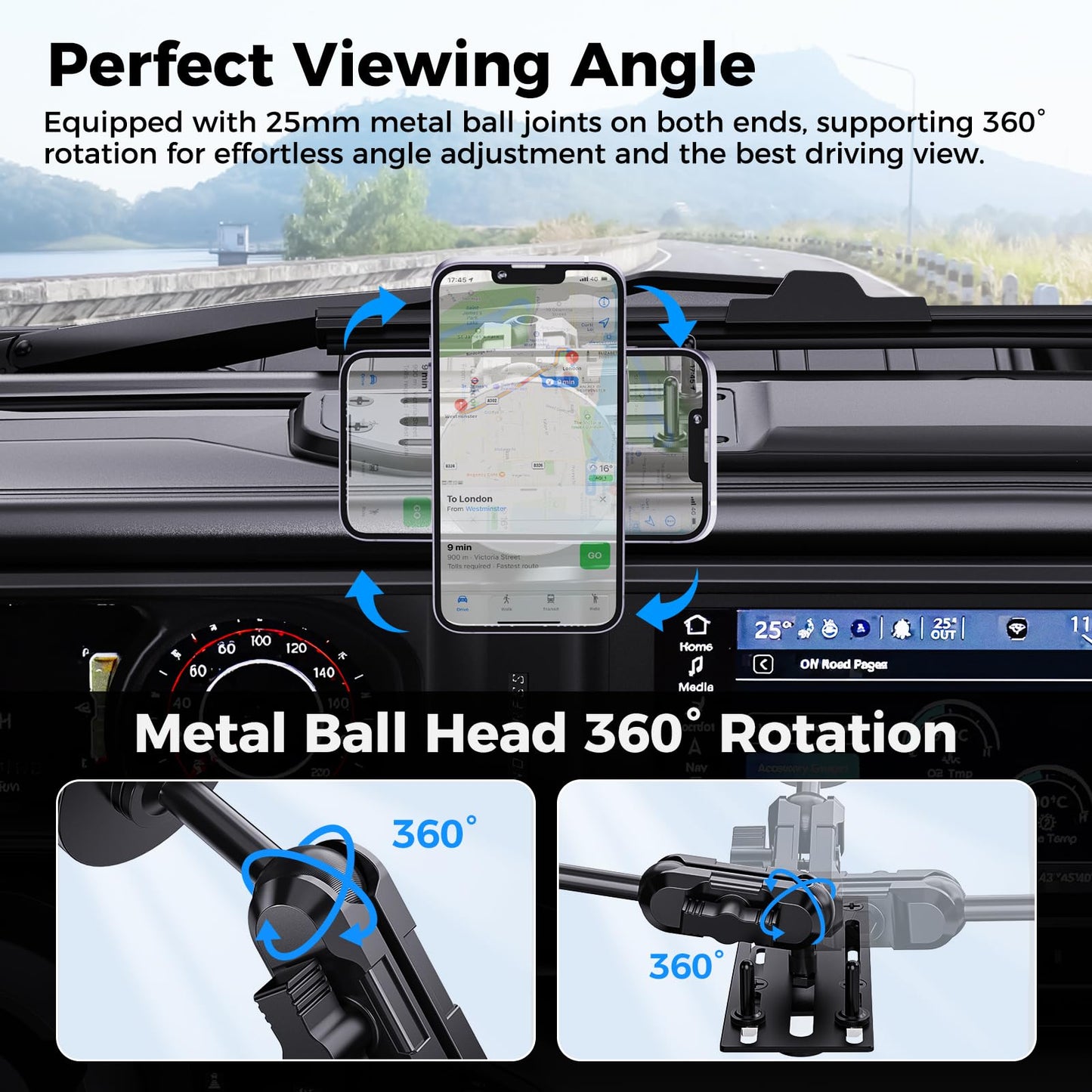 JL/JT Metal Dash Phone Mount Kit（2024-2026）
