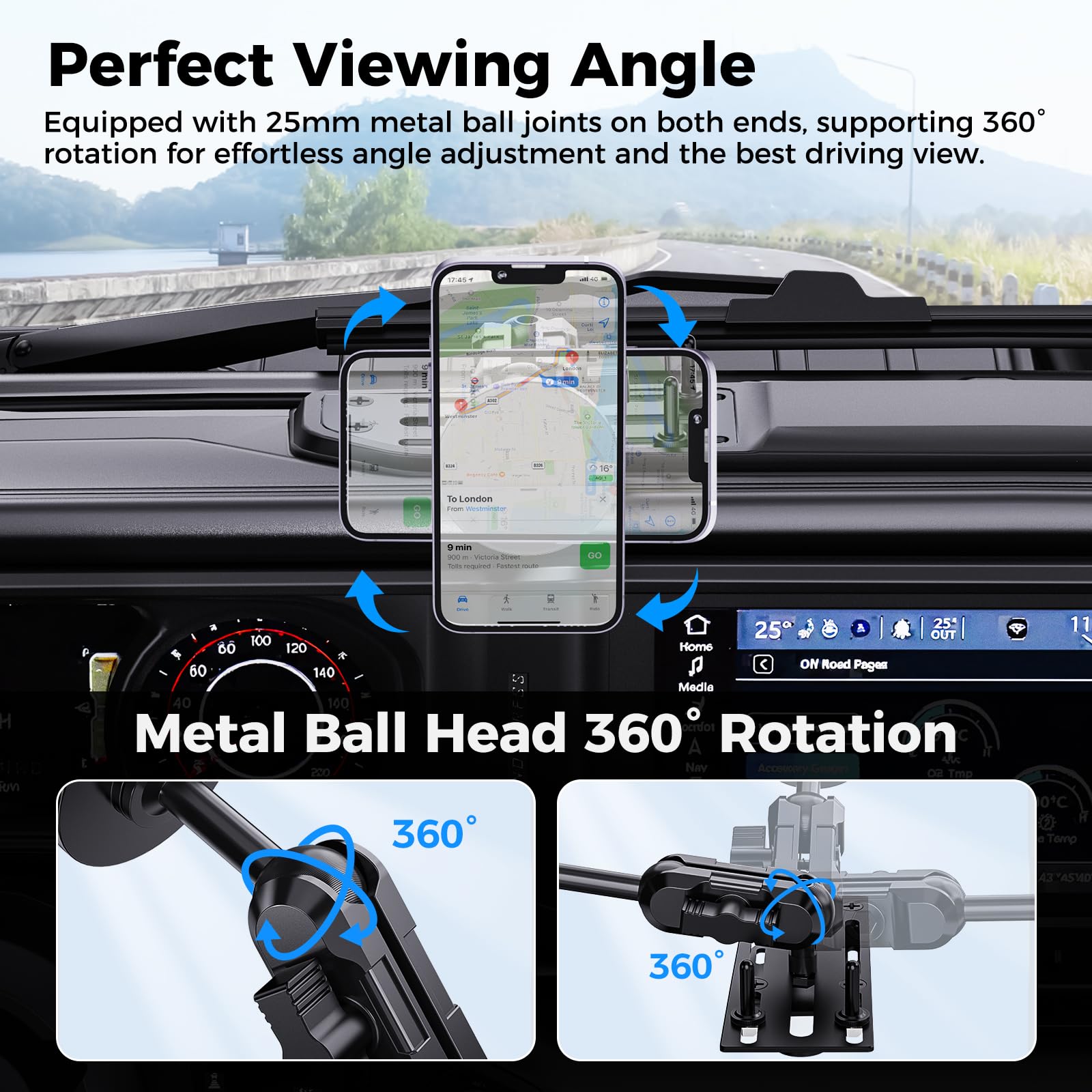 JL/JT Metal Dash Phone Mount Kit（2024-2026）