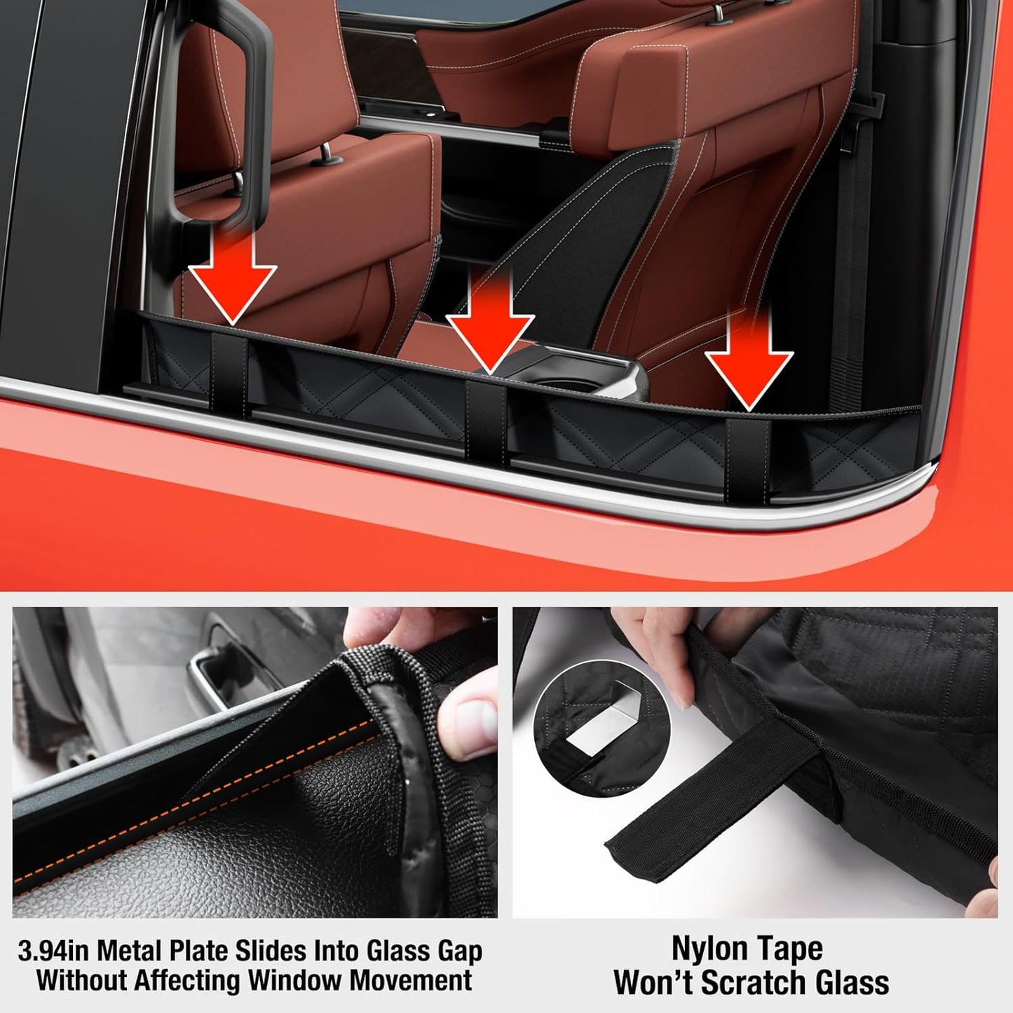 DIAMOOKY Car Door Protector for Dog, 20% Larger Design for Trucks & Large SUVs, Thickened Waterproof Door Edge Scratch Protector, Set of 2