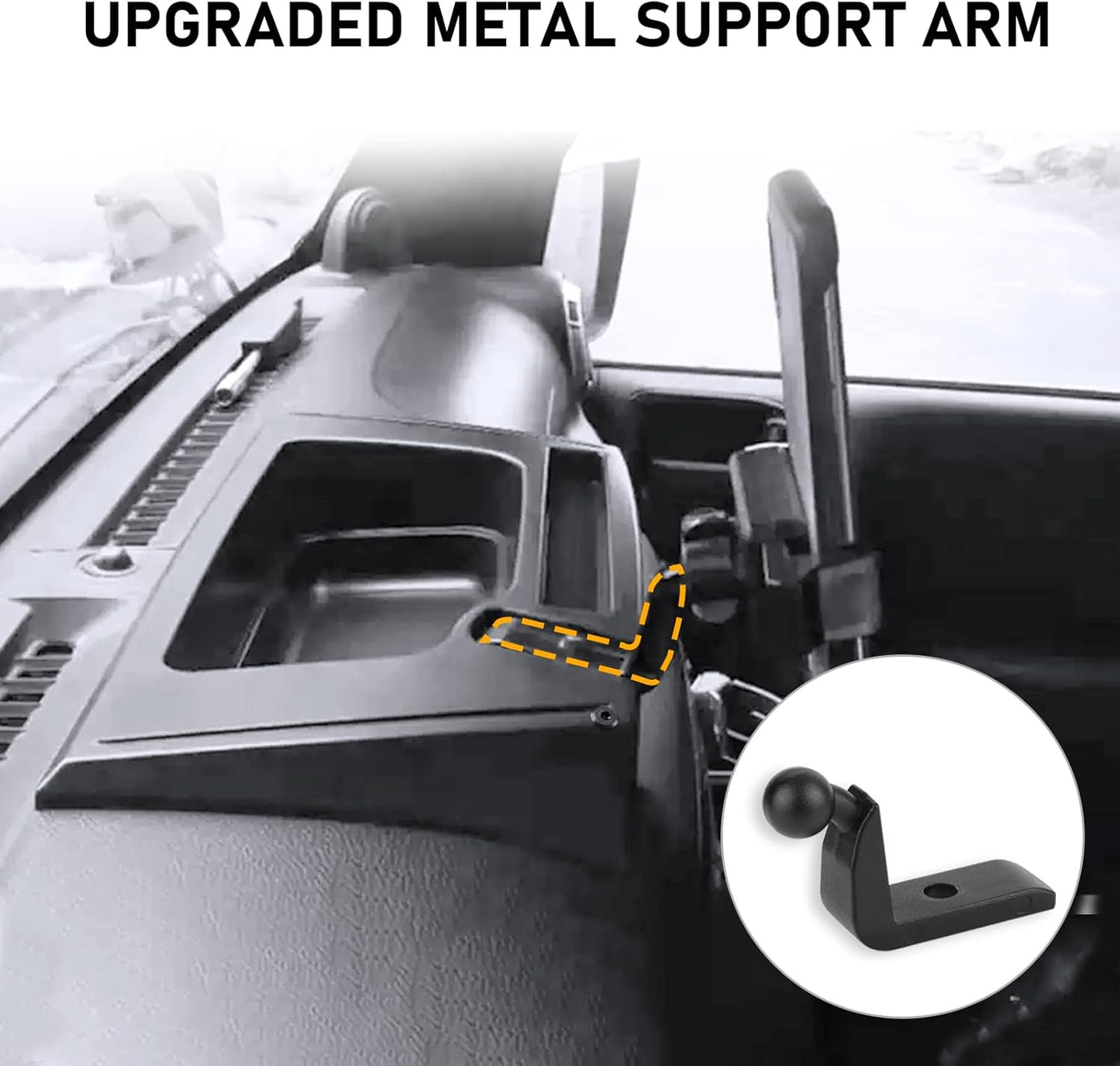 DIAMOOKY Phone Mount for 2011-2017 Jeep Wrangler JK JKU 360°Adjustable Phone Holder Dashboard Tray Storage Box System Kit