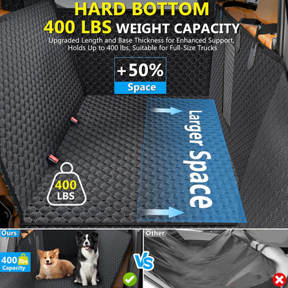 DIAMOOKY Truck Back Seat Cover for Dogs with Car Door Protector, Truck Back Seat Extender Dog Hammock for F150/Silverado 1500/GMC Sierra 1500/RAM 1500/Titan, Holds 420lbs