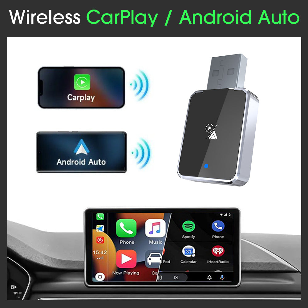DIAMOOKY Wireless Carplay Adapter, Apple CarPlay and Android Auto Adapter 2 in 1 Convert Wired to Wireless, Plug and Play for iPhone 6+, iOS 10+ & Android 11+, Black