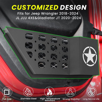 DIAMOOKY Rear Door Pocket Storage Box for Jeep Wrangler JL JLU 4XE 2018-2025 & Gladiator JT 2020-2022 2023 2024 2025, 2PCS - Rear Door Star
