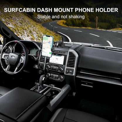 DIAMOOKY Dash Mount Phone Holder Metal Cellphone Mounting Bracket Stand Compatible with 2015-2020 F150 & 2017-2022 F250 & F350 & 2018-2021 Expedition
