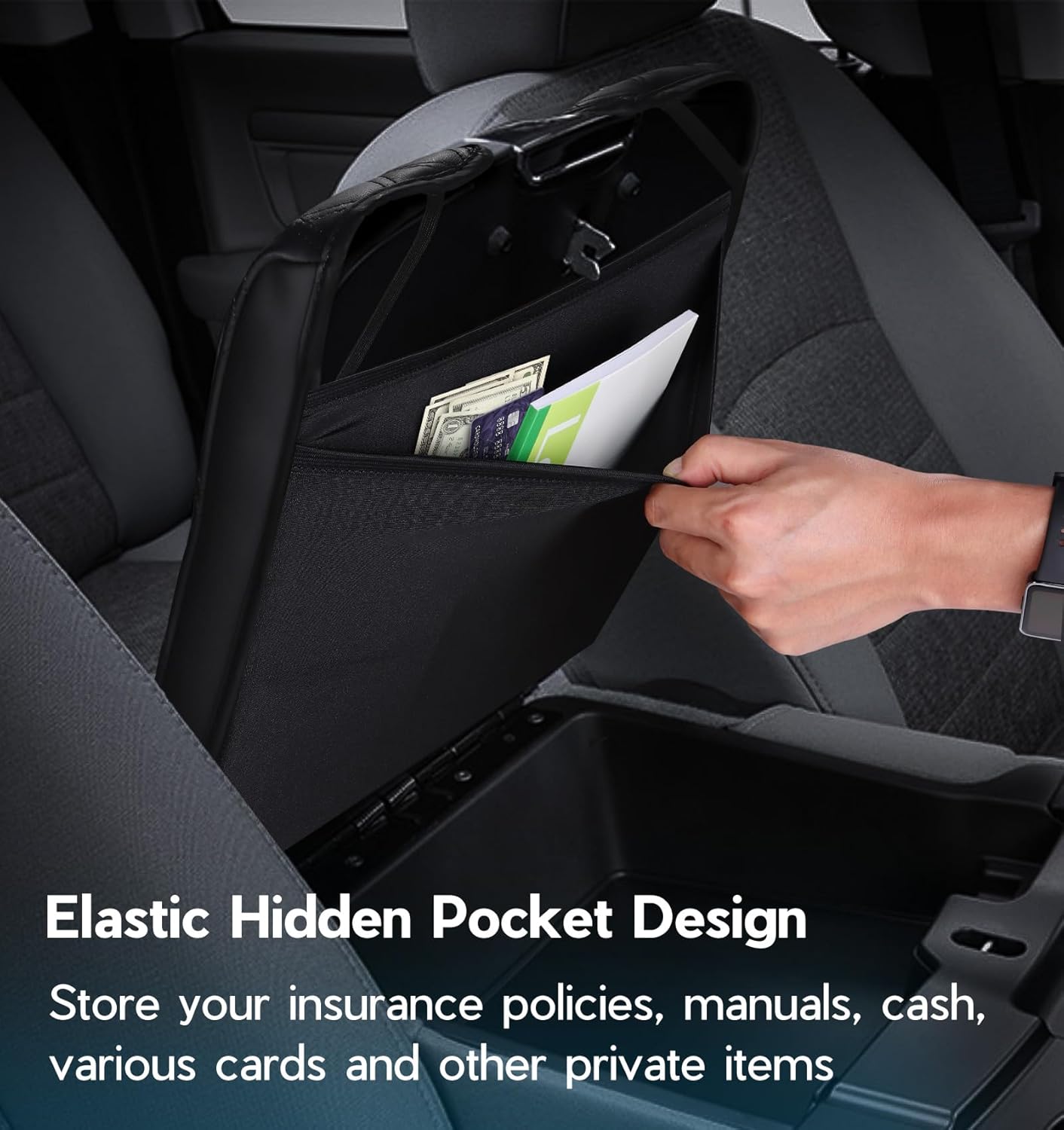 DIAMOOKY PU Leather Center Console Cover