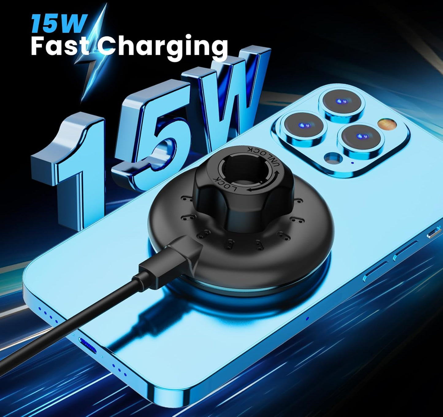 DIAMOOKY Magnetic Phone Car Holders for Magsafe Wireless Car Mount Charger 15W Cell Phone Stand with Adjustable Height for iPhone 12-16 Series