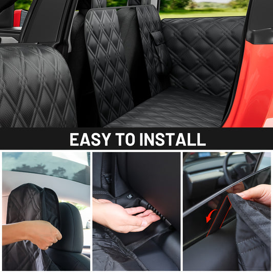 DIAMOOKY Dog Car Seat Cover for Tesla Model Y/3, Dog Hammock Car Seat Extender For Suv with Headrest Door Protector