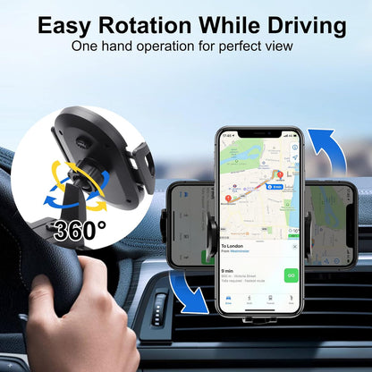 DIAMOOKY Phone Mount for 2018-2023 Jeep Wrangler JL JLU & Gladiator JT, Phone Holder Dash Tray System Kit with Metal Rod Extension Arm 360° Adjustable