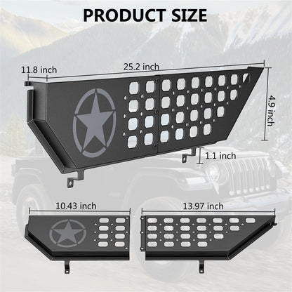 DIAMOOKY Front Door Pocket Storage Box for Jeep Wrangler JL JLU 4XE 2018-2025 & Gladiator JT 2020-2022 2023 2024 2025, 2PCS - Front Door Flat Star