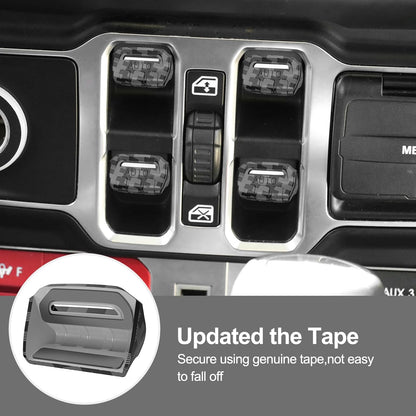 DIAMOOKY Window Switch Button Cover for Jeep Wrangler JL JLU 2025-2018 & Gladiator JT 2020-2025 4PCS, Black