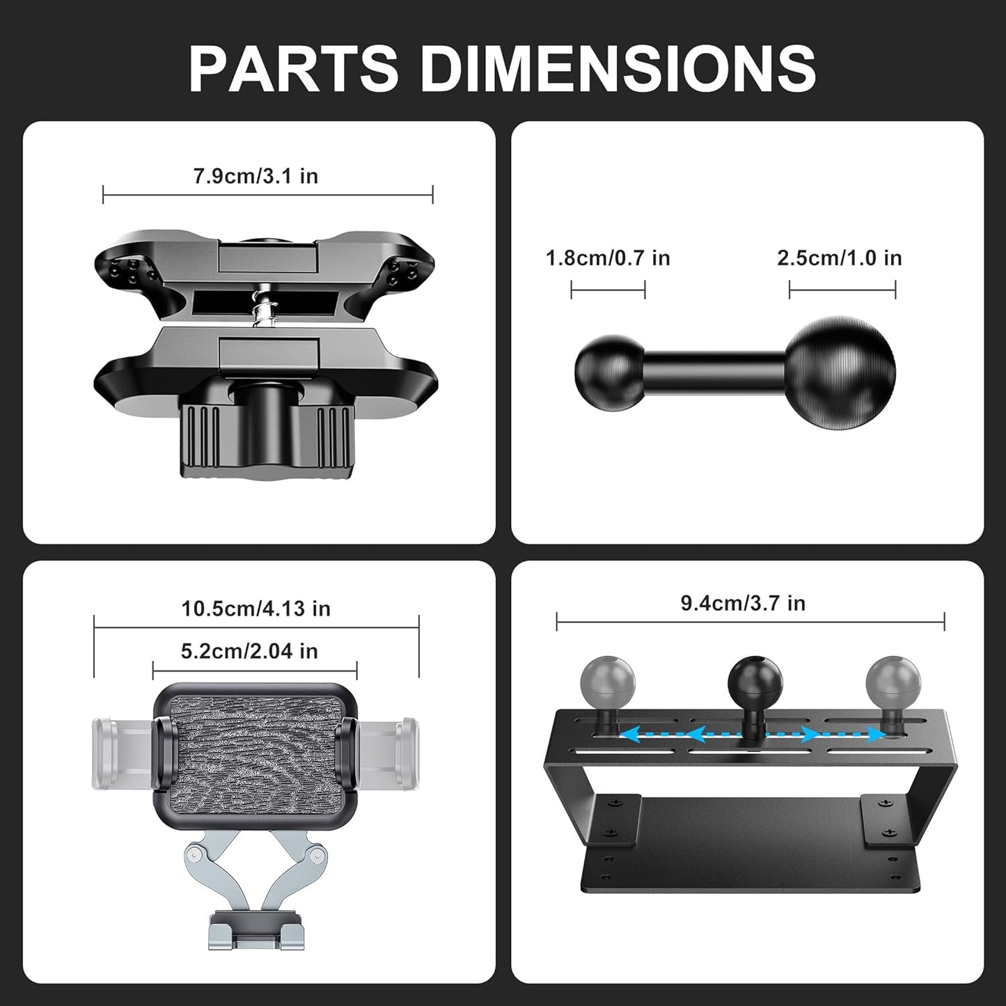 DIAMOOKY Dash Mount Phone Holder Metal Cellphone Mounting Bracket Stand Compatible with 2015-2020 F150 & 2017-2022 F250 & F350 & 2018-2021 Expedition