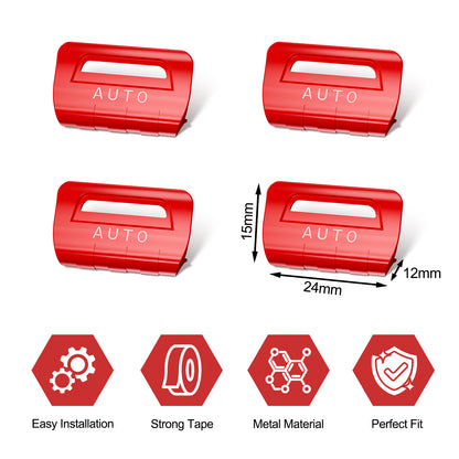 DIAMOOKY Metal Window Switch Button Cover 4PCS for Jeep Wrangler JL JLU 2018-2025 and Gladiator JT 2020-2025 Accessories,Red