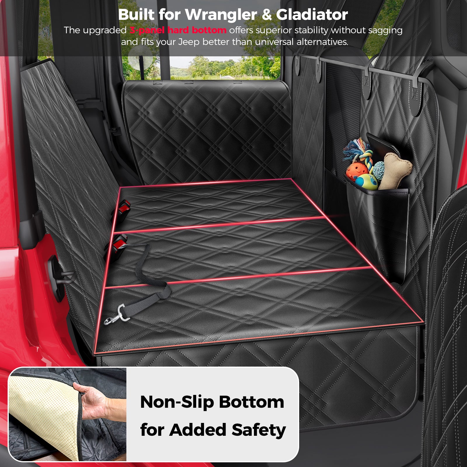 Jeep Hard Bottom Back Seat Extender for Dogs