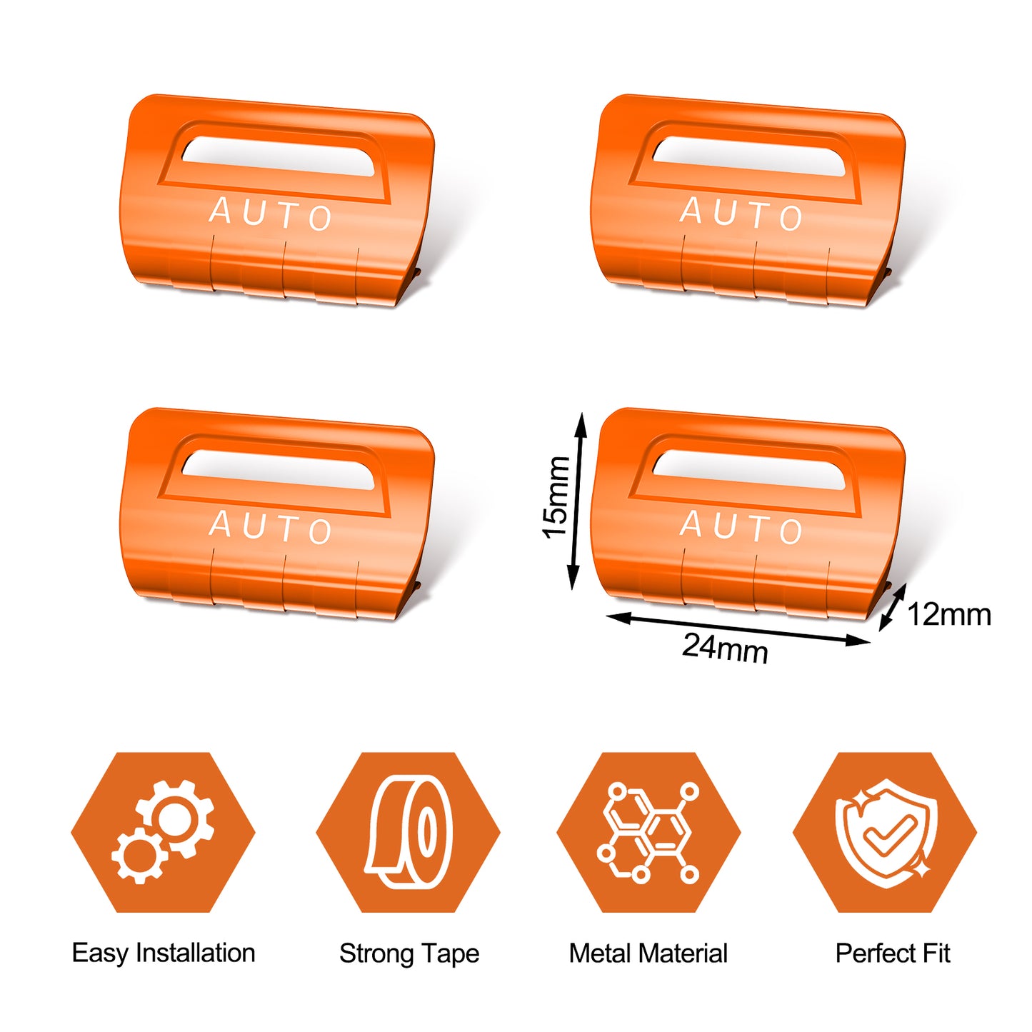 DIAMOOKY Metal Window Switch Button Cover 4PCS for Jeep Wrangler JL JLU 2018-2025 and Gladiator JT 2020-2025 Accessories,Orange