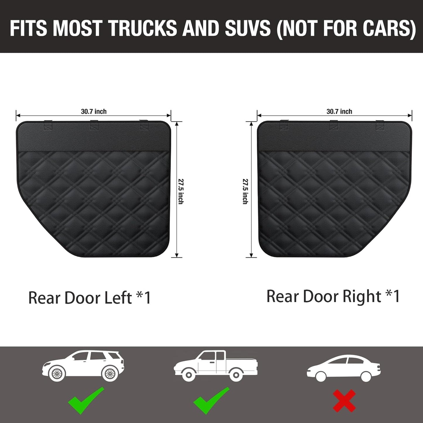 DIAMOOKY Car Door Protector for Dog, 20% Larger Design for Trucks & Large SUVs, Thickened Waterproof Door Edge Scratch Protector, Set of 2