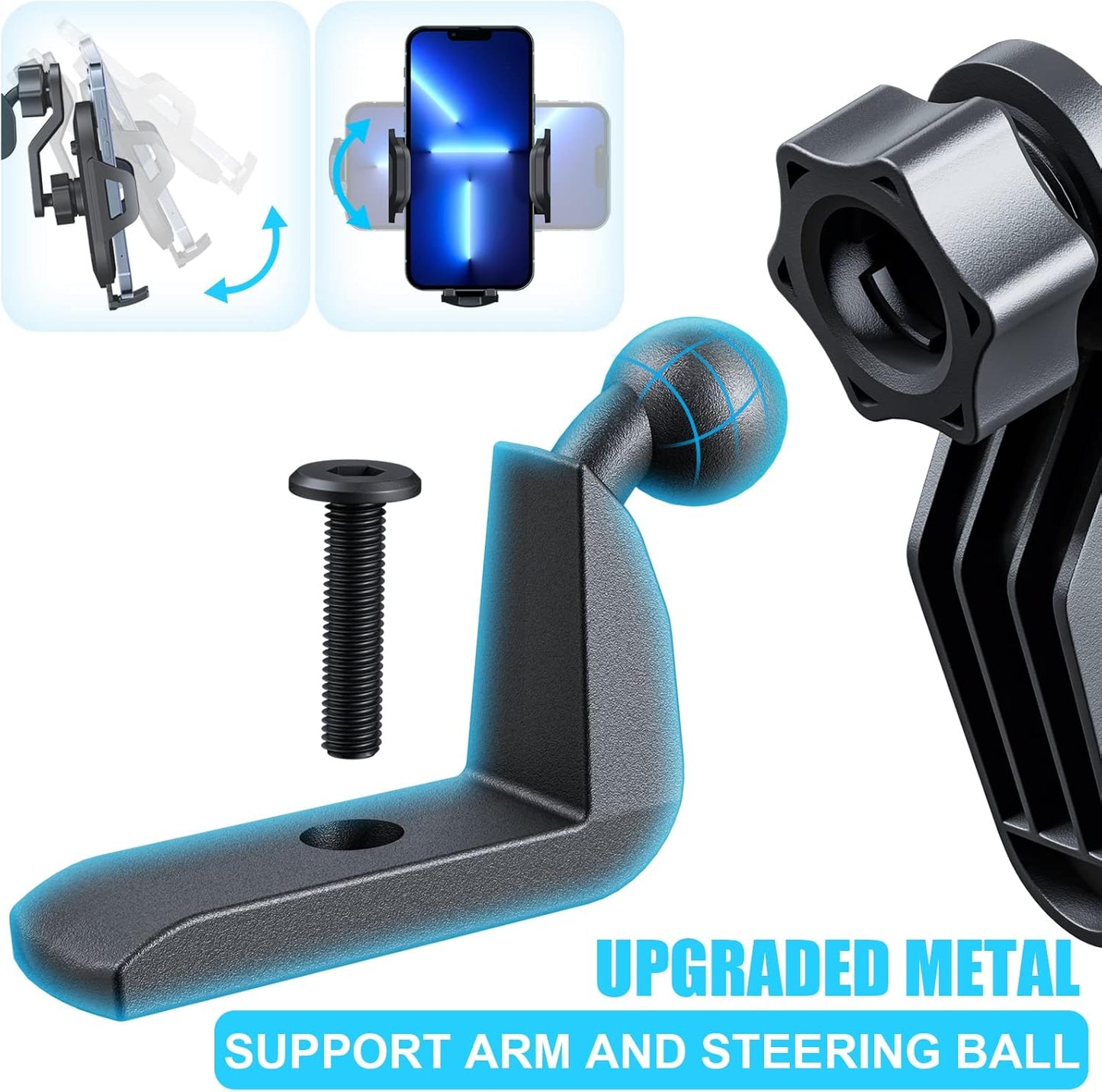 DIAMOOKY Upgraded Phone Mount for Jeep Wrangler JK JKU 2018 2017 2016 2015 2014 2013 2012 2011, Dash Multi-Mount Phone Holder Kit w/Storage Tray Interior Accessories - image 2
