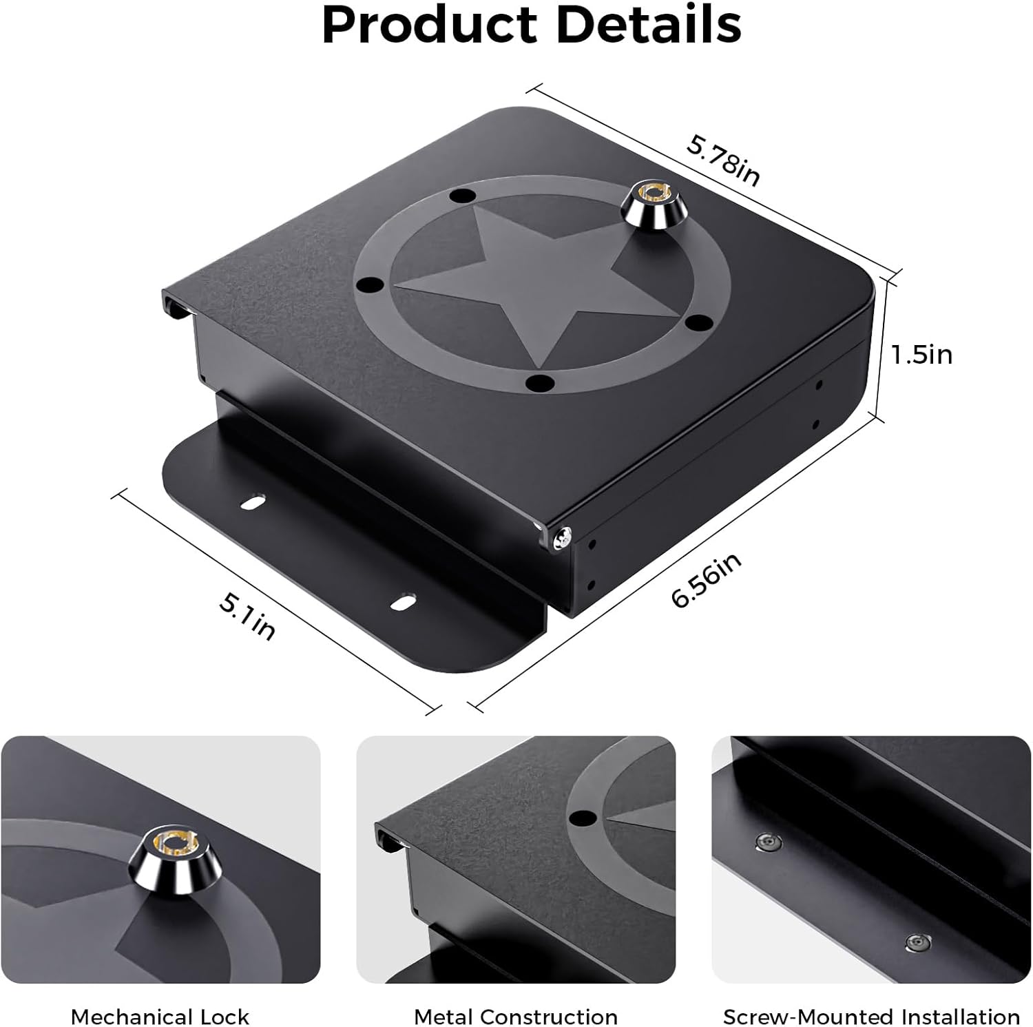 DIAMOOKY Metal Center Console Hidden Organizer for Jeep Wrangler JL JLU 2018-2026 & Gladiator JT 2020 2021 2022 2023 2024 2025 2026 Accessories Armrest Hidden Center Console Storage Box W/Keys, Star - image 7