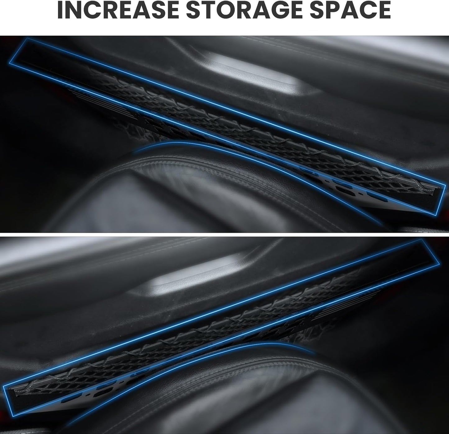 DIAMOOKY Front Door Pocket Storage Box for Jeep Wrangler JL JLU 4XE 2018-2025 & Gladiator JT 2020-2022 2023 2024 2025, 2PCS - Front Door Flat Flag