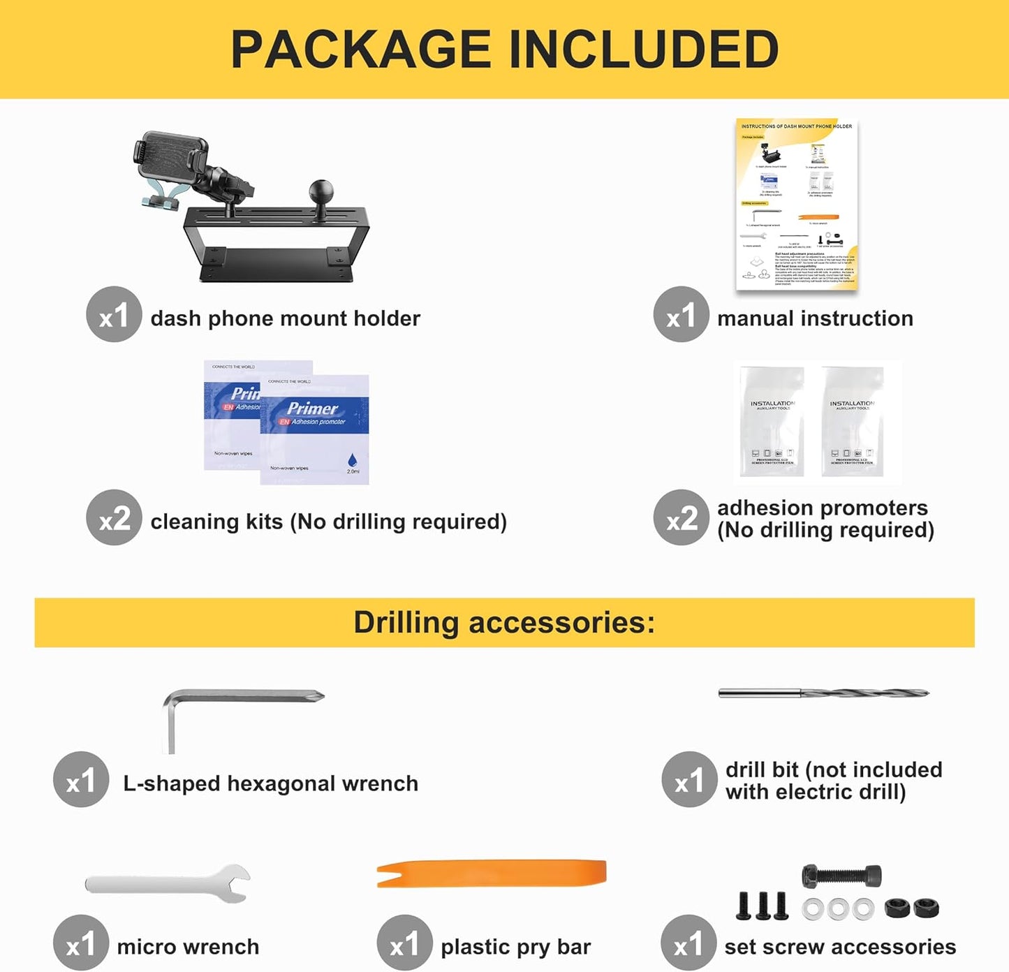 DIAMOOKY Dash Mount Phone Holder Metal Cellphone Mounting Bracket Stand Compatible with 2015-2020 F150 & 2017-2022 F250 & F350 & 2018-2021 Expedition