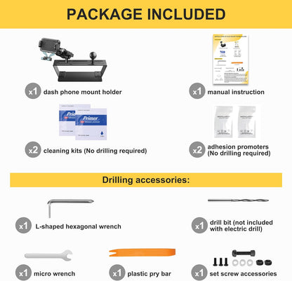 DIAMOOKY Dash Mount Phone Holder Metal Cellphone Mounting Bracket Stand Compatible with 2015-2020 F150 & 2017-2022 F250 & F350 & 2018-2021 Expedition