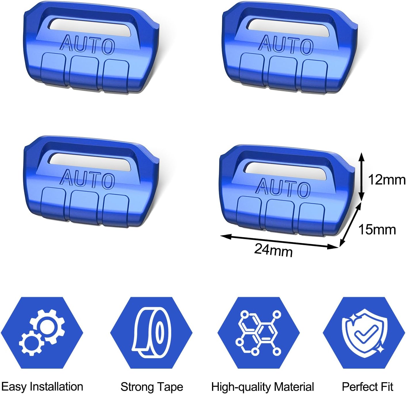 DIAMOOKY Window Switch Button Cover for Jeep Wrangler JL JLU 2025-2018 & Gladiator JT 2020-2025 4PCS, Blue