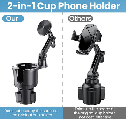 DIAMOOKY Magnetic Phone Car Holders for Magsafe Wireless Car Mount Charger 15W Cell Phone Stand with Adjustable Height for iPhone 12-16 Series