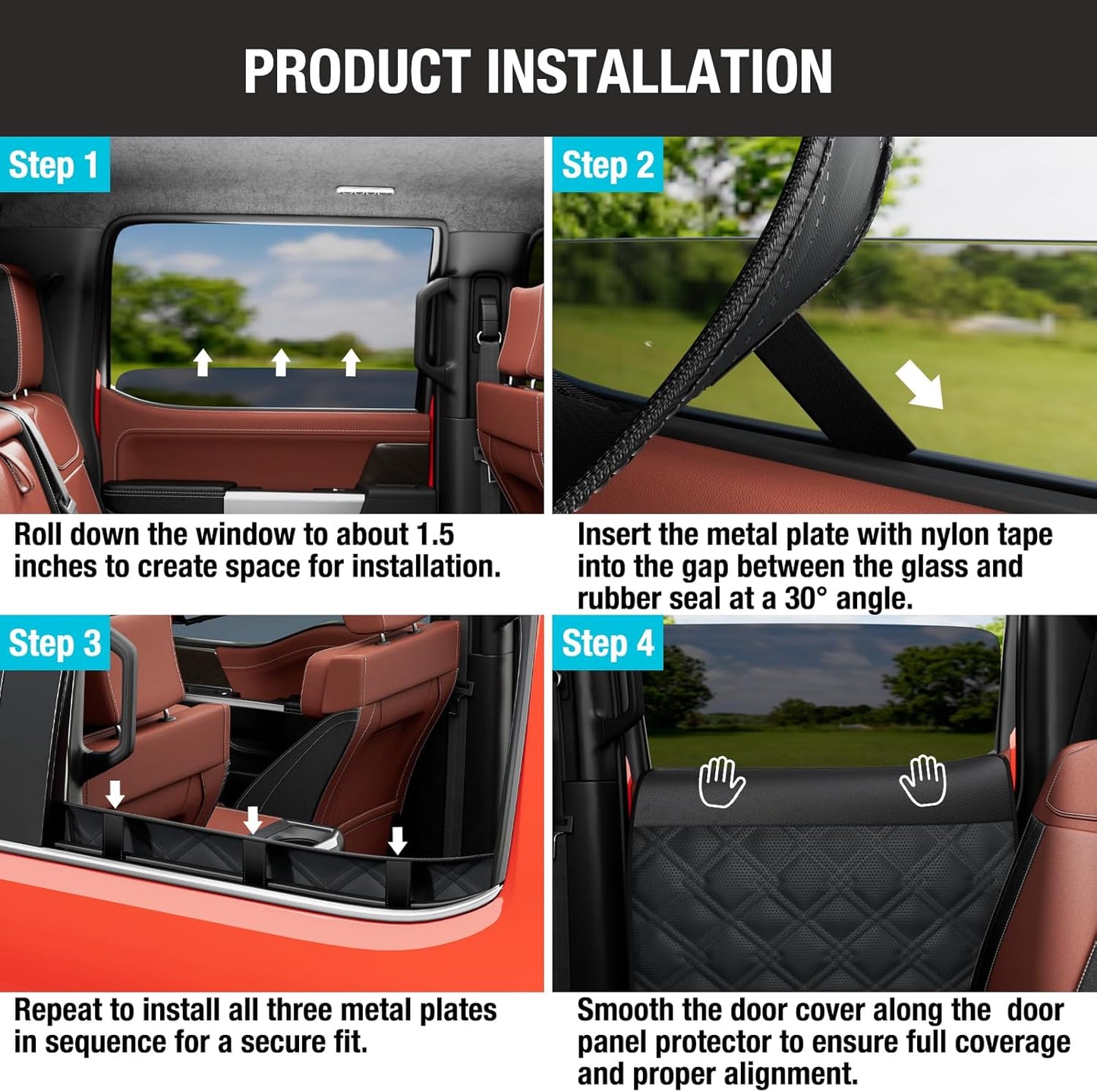 DIAMOOKY Car Door Protector for Dog, 20% Larger Design for Trucks & Large SUVs, Thickened Waterproof Door Edge Scratch Protector, Set of 2