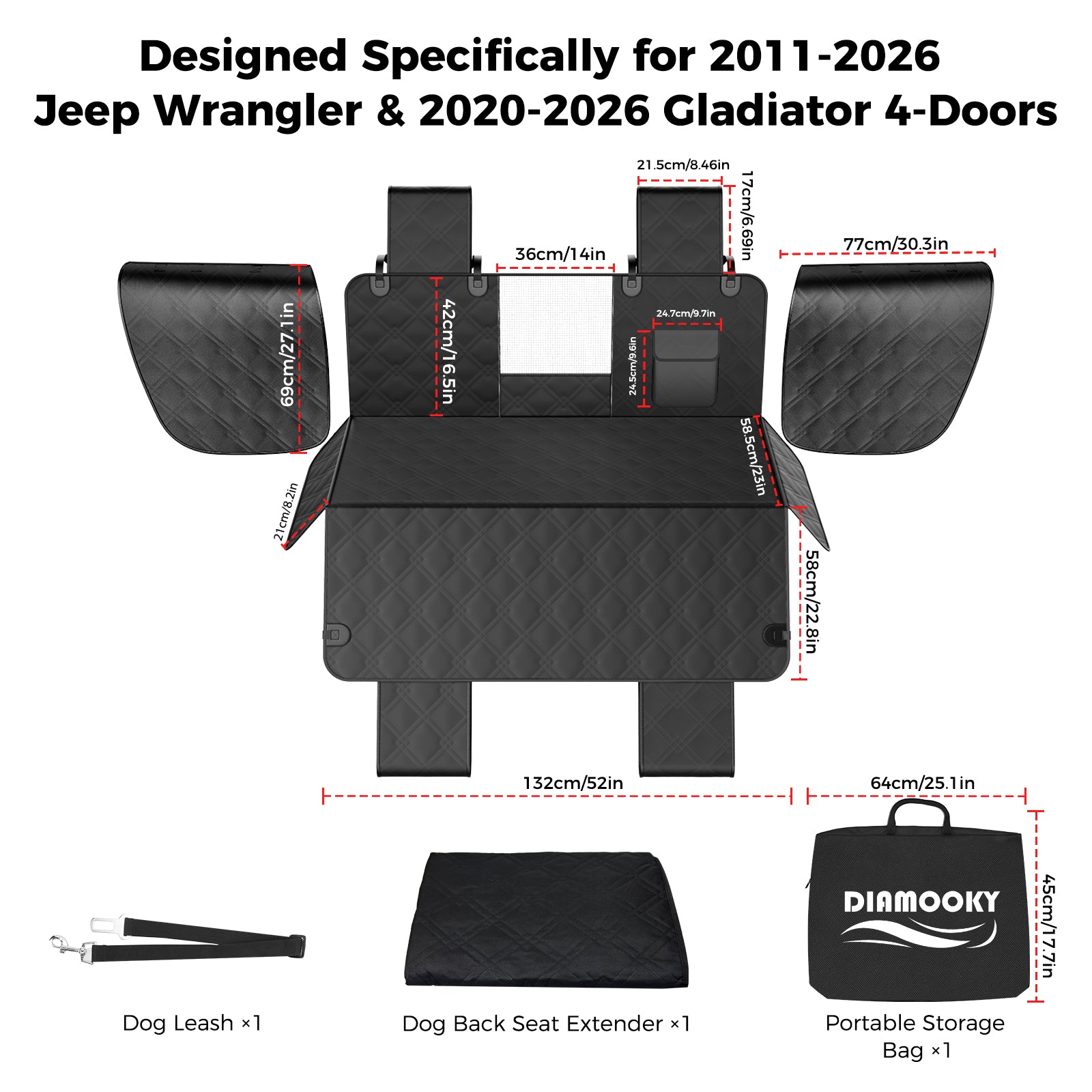 Jeep Hard Bottom Back Seat Extender for Dogs