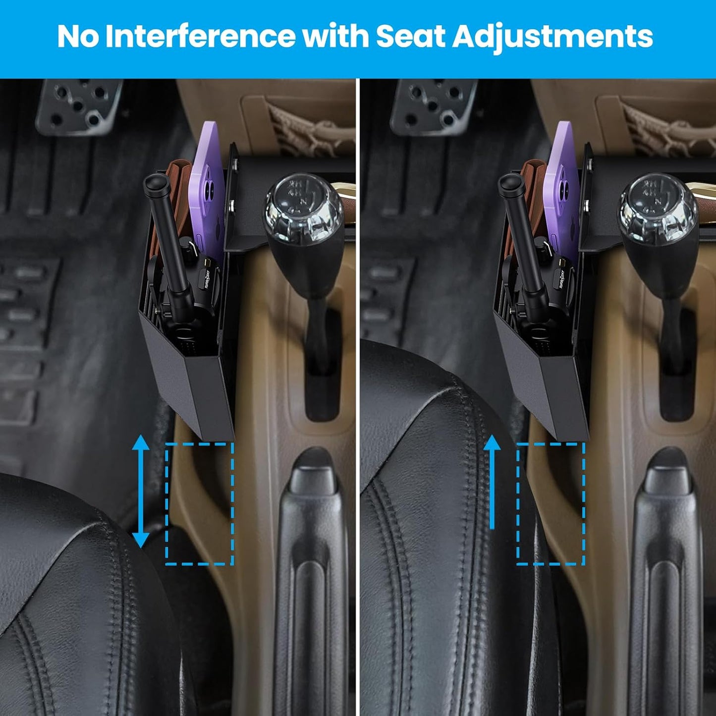 DIAMOOKY Upgraded Metal Magnetic Center Console Organizer for Jeep Wrangler JK JKU 2018 2017 2016 2015 2014 2013 2012 2011 Accessories, Gear Shift Side Storage Box Tray, Integrated (Not for JL/JLU) - image 6