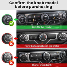 DIAMOOKY 8PCS Metal Button Knob Cover for Jeep Wrangler JL JLU 2018-2025 2026 & Gladiator JT Accessories Window Switch Button Cover Volume Radio Air Conditioner Headlight Switch Knob Cover (Red) - image 2