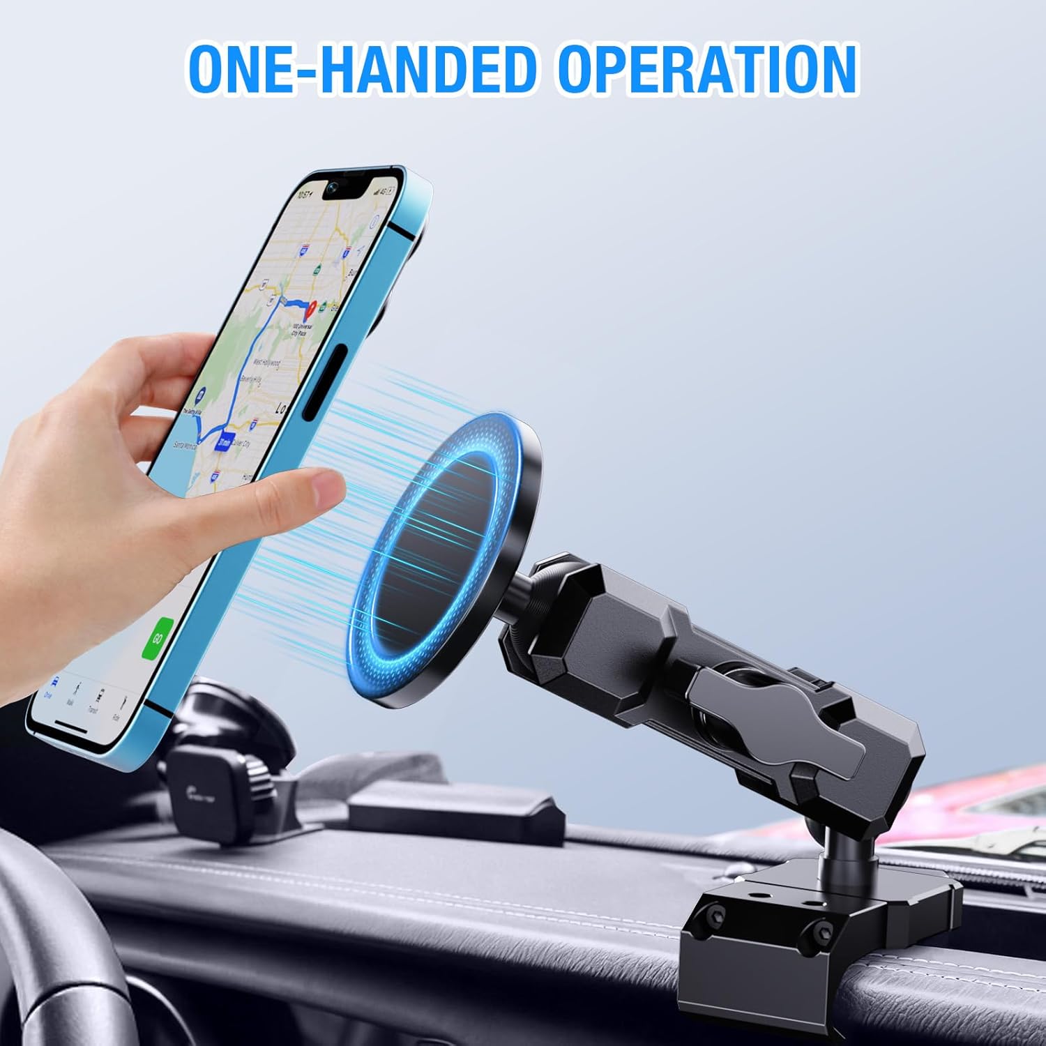 DIAMOOKY Upgraded Metal Phone Mount for Jeep Wrangler JL JLU 2018-2023 and Gladiator JT 2020 2021 2022 2023 Magnetic Phone Holder Dash Mount System Kit Dashboard Accessories Driver Side (Not for 4xe) - image 7
