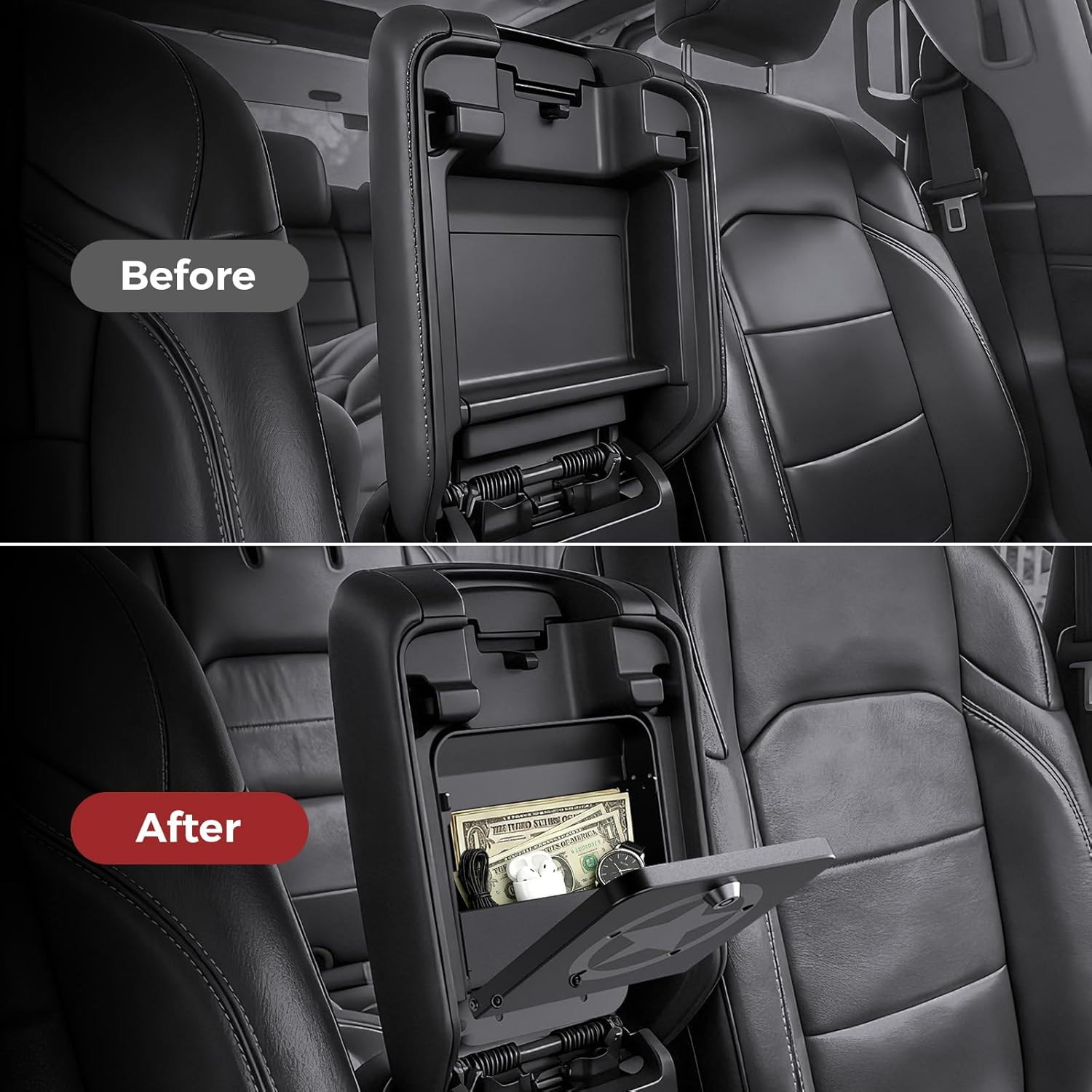 DIAMOOKY Metal Center Console Hidden Organizer for Jeep Wrangler JL JLU 2018-2026 & Gladiator JT 2020 2021 2022 2023 2024 2025 2026 Accessories Armrest Hidden Center Console Storage Box W/Keys, Star - image 5