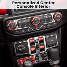 DIAMOOKY 8PCS Metal Button Knob Cover for Jeep Wrangler JL JLU 2018-2025 2026 & Gladiator JT Accessories Window Switch Button Cover Volume Radio Air Conditioner Headlight Switch Knob Cover (Red) - image 3