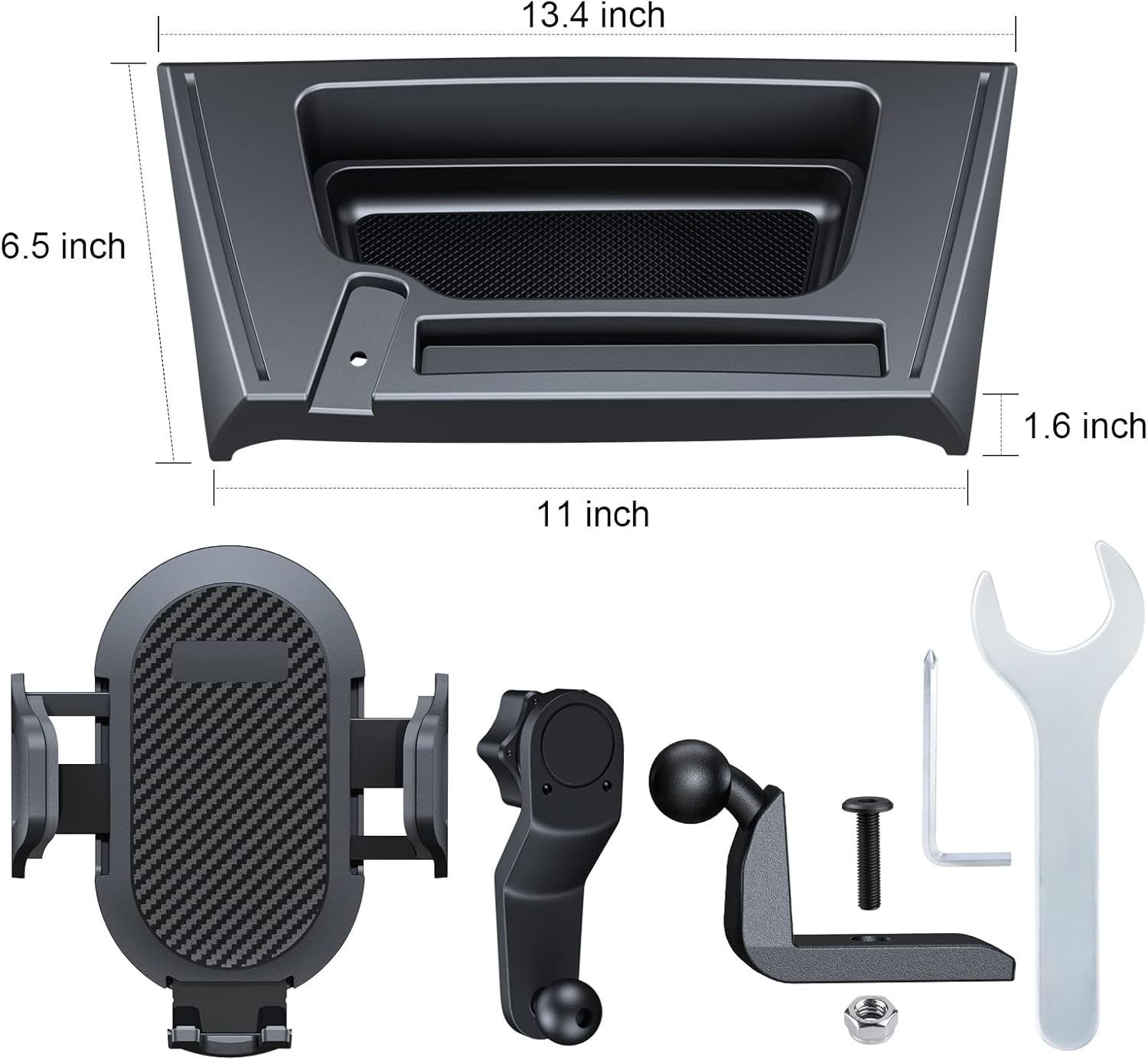 DIAMOOKY Upgraded Phone Mount for Jeep Wrangler JK JKU 2018 2017 2016 2015 2014 2013 2012 2011, Dash Multi-Mount Phone Holder Kit w/Storage Tray Interior Accessories - image 7