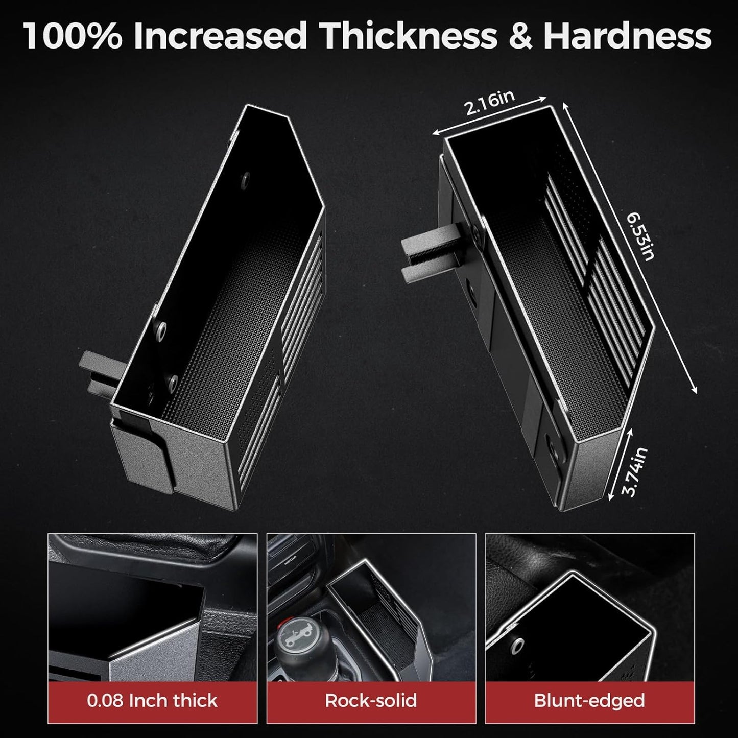DIAMOOKY Metal Magnetic Center Console Organizer for Jeep Wrangler JL JLU 4XE 2018-2026 & Gladiator JT 2020-2026 Accessories Gear Shift Storage Box, Flag (Not for JK/JKU) - image 7