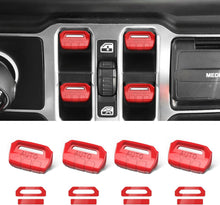 DIAMOOKY 4PCS Upgraded Window Switch Button Cover Compatible with Jeep Wrangler JL JLU 2018-2026 and Gladiator JT 2020 2021 2022 2023 2024 2025 2026 Wrangler 4xe Interior Accessories(Bright Red) - image 1