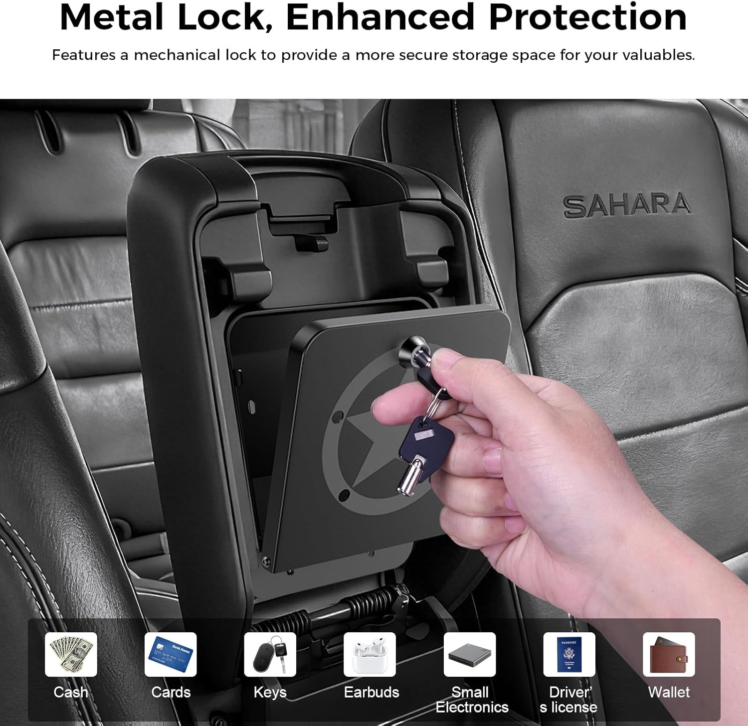Metal Center Console Hidden Organizer - Star detail