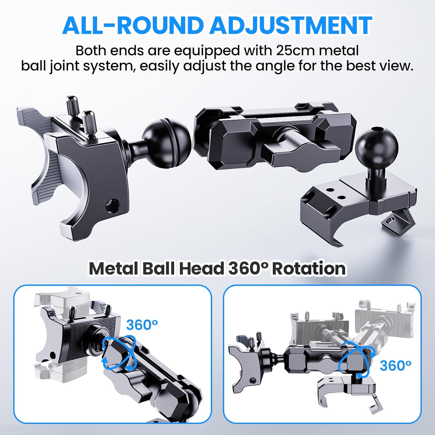 DIAMOOKY Upgraded Metal Phone Mount for Jeep Wrangler JL JLU 2018-2023 and Gladiator JT 2020 2021 2022 2023 Phone Holder Dash Mount System Kit Dashboard Accessories Driver Side (Not for 4xe) - image 3