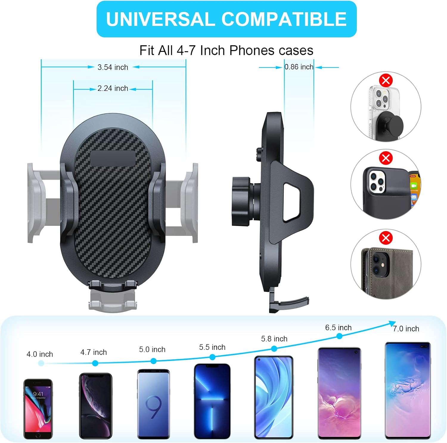 DIAMOOKY Upgraded Phone Mount for Jeep Wrangler JK JKU 2018 2017 2016 2015 2014 2013 2012 2011, Dash Multi-Mount Phone Holder Kit w/Storage Tray Interior Accessories - image 5