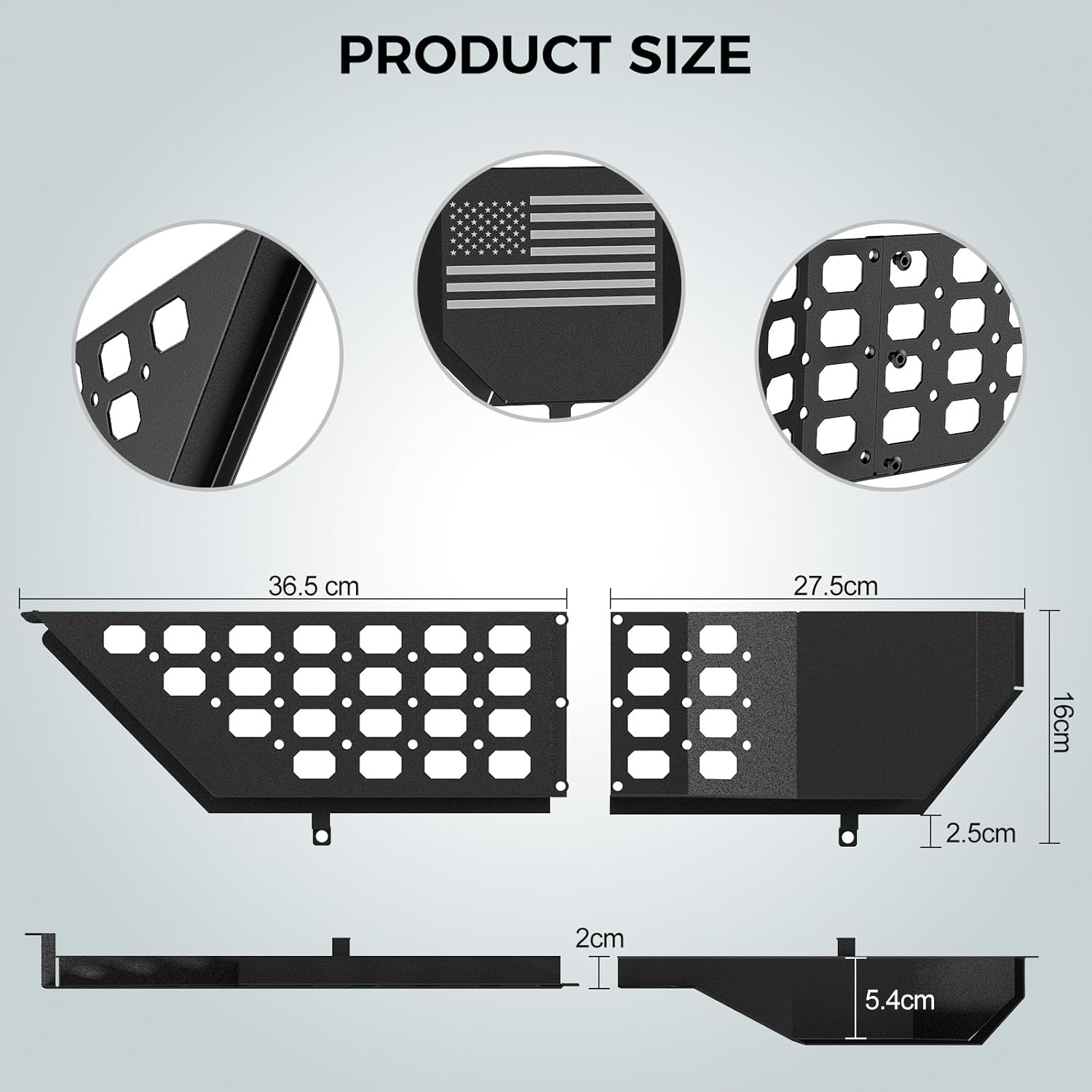 DIAMOOKY Metal Front Door Pocket Storage Box for Jeep Wrangler JL JLU 4XE 2018-2026 & Gladiator JT 2020-2023 2024 2025 2026 Accessories Door Storage Organizer Molle Panels (Not for Power Seats), 2PCS - image 9