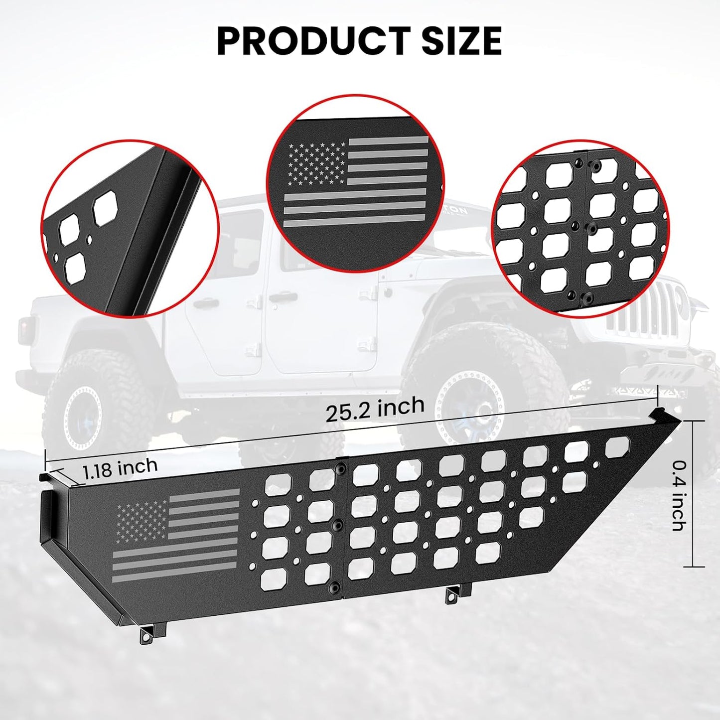 DIAMOOKY Front Door Pocket Storage Box for Jeep Wrangler JL JLU 4XE 2018-2025 & Gladiator JT 2020-2022 2023 2024 2025, 2PCS - Front Door Flat Flag