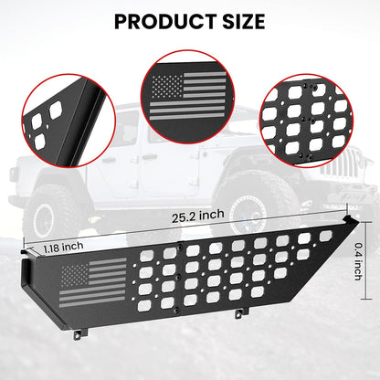 DIAMOOKY Front Door Pocket Storage Box for Jeep Wrangler JL JLU 4XE 2018-2025 & Gladiator JT 2020-2022 2023 2024 2025, 2PCS - Front Door Flat Flag