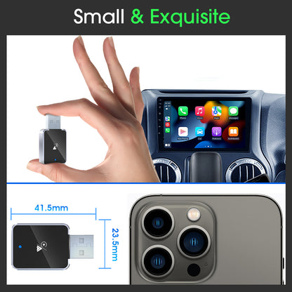DIAMOOKY Wireless Carplay Adapter, Apple CarPlay and Android Auto Adapter 2 in 1 Convert Wired to Wireless, Plug and Play for iPhone 6+, iOS 10+ & Android 11+, Black