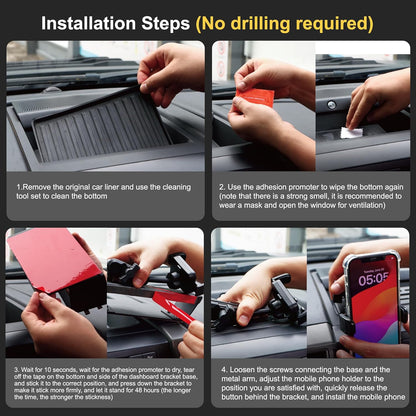 DIAMOOKY Dash Mount Phone Holder Metal Cellphone Mounting Bracket Stand Compatible with 2015-2020 F150 & 2017-2022 F250 & F350 & 2018-2021 Expedition