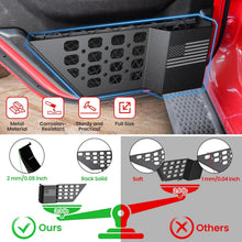 DIAMOOKY Metal Rear Door Pocket Storage Box for Jeep Wrangler JL JLU 4XE 2018-2026 & Gladiator JT 2020-2023 2023 2024 2025 2026 Accessories Door Storage Organizer Molle Panels, Flag, 2PCS - image 3